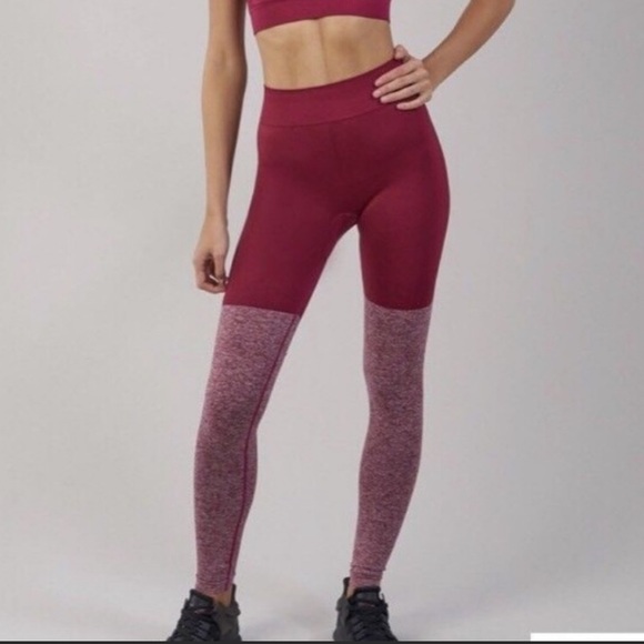 Gymshark Pants - Gymshark Two Tone Seamless Leggings (Beet)